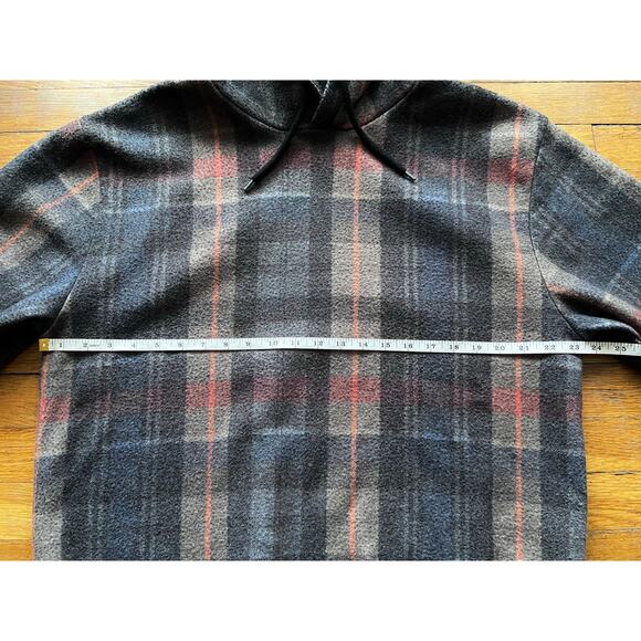 TOPMAN Gray/Multicolored Plaid Hoodie Mens sz L - Picture 6 of 9